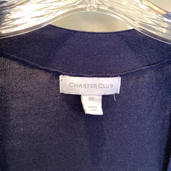 Charter Club Women's Navy Sweater Size XXL Open Front - Picture 3 of 6